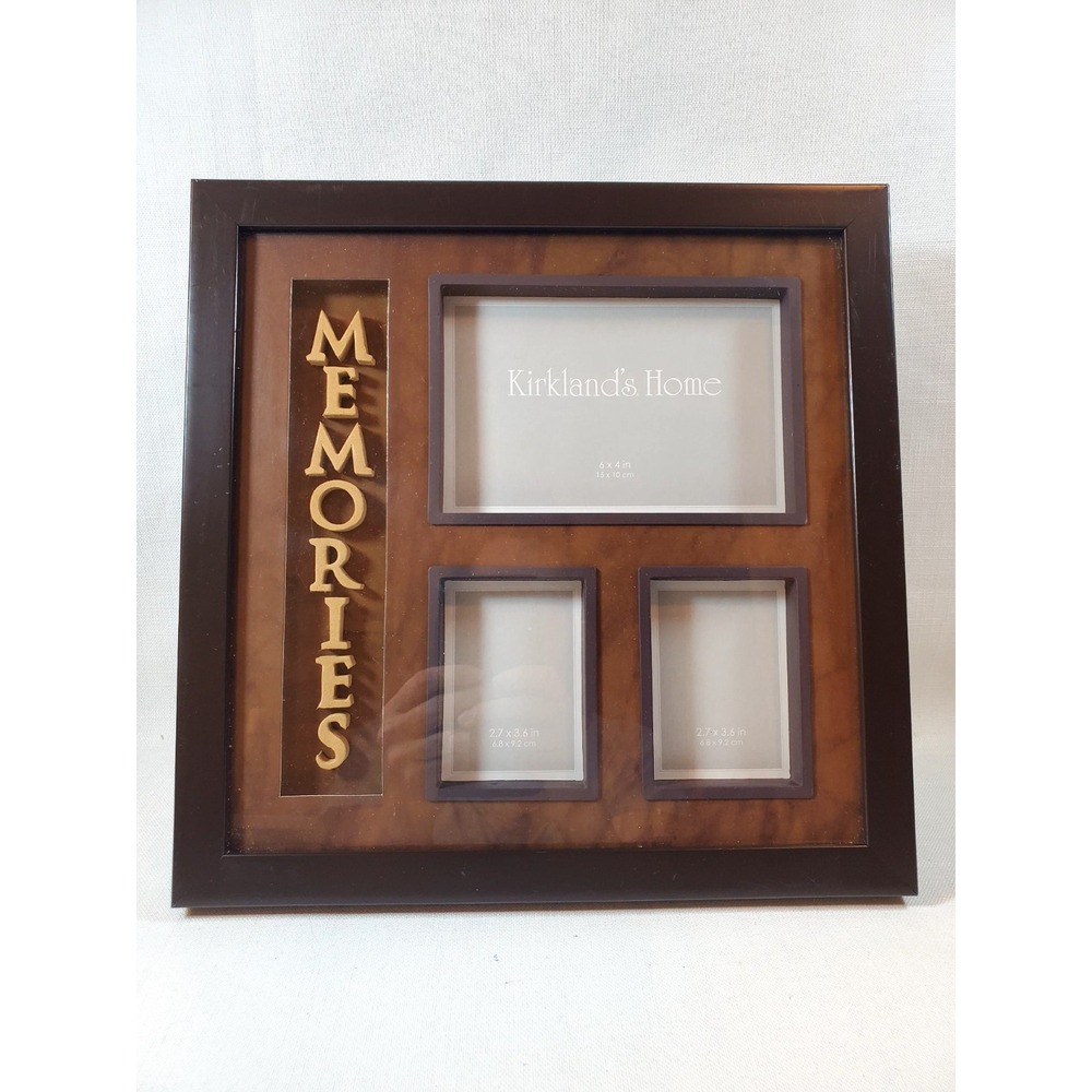 Kirkland's Home Memories Multi-Opening Picture Frame Holds‎ 3 Photos Brown
